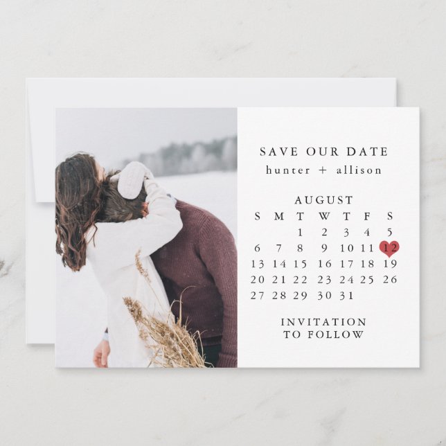 Save The Date Photo Enregistrer Le Calendrier Date (Devant)