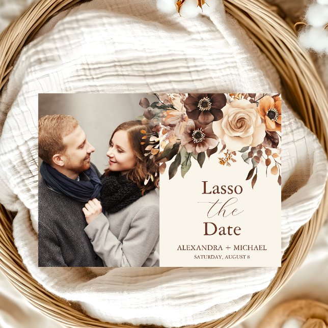 Save The Date Photo Floral Mariage en terre cuite (Créateur téléchargé)