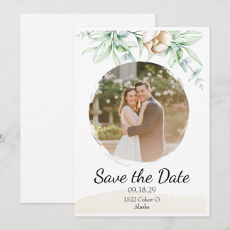 Save The Date Photo Florale Personnalisée