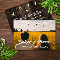 Save The Date Photo Gold Wood Country Bird Budget