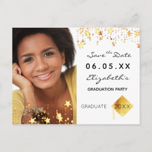 Save the Date photo graduation party 2021 white Postcard