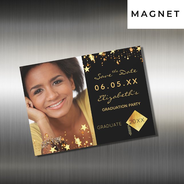 Save the Date photo graduation party 2025 magnet (Creator Uploaded)