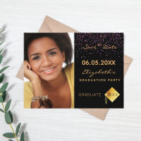 Save the Date photo graduation party black