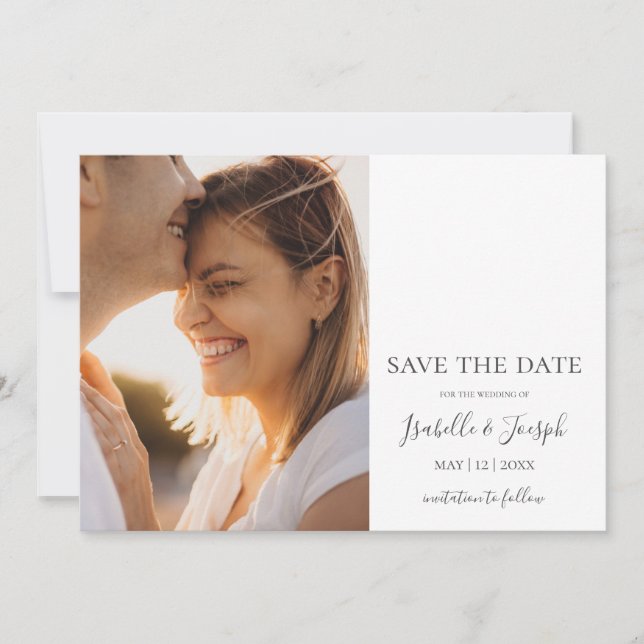 Save The Date Photo horizontale simple et élégante Enregistrer l (Devant)