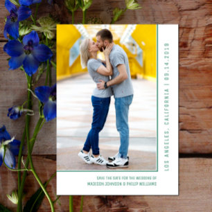 Save The Date Photo ligne simple Enregistrer la date   Vert