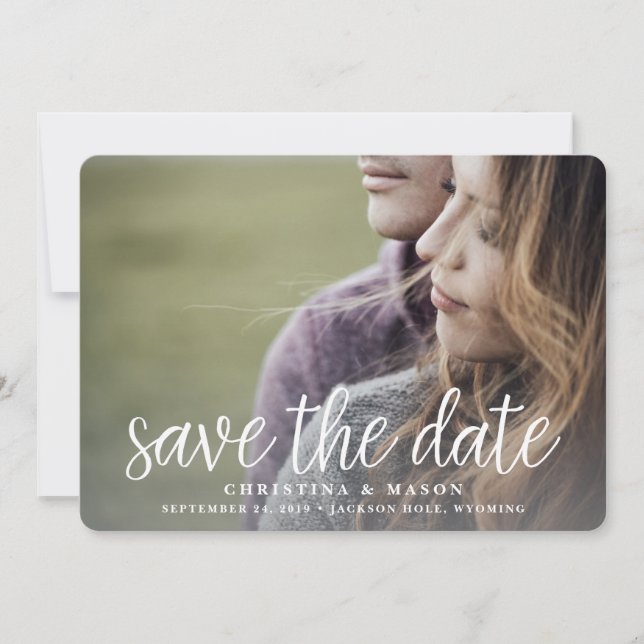 Save The Date Photo manuscrite de script Enregistrer la date (Devant)