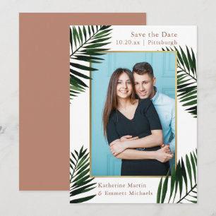 Save The Date Photo Mariage de Faux Gold Frame Terracotta
