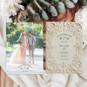 Save The Date Photo Mariage Élégant Baroque