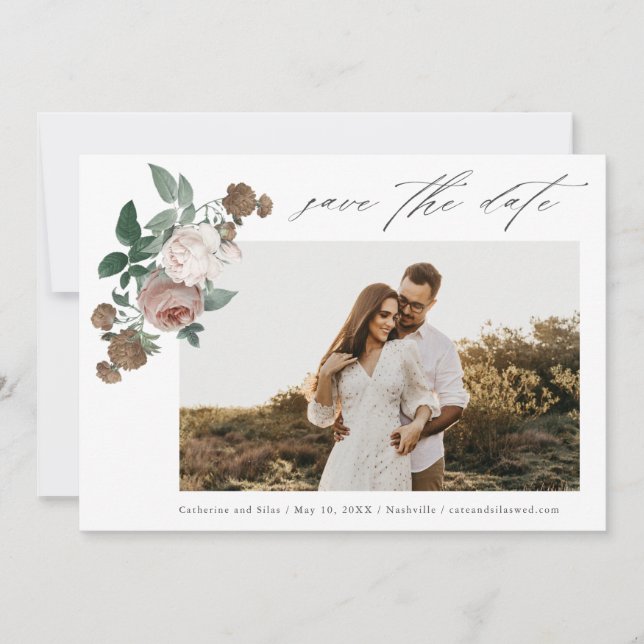 Save The Date Photo Mariage floral (Devant)