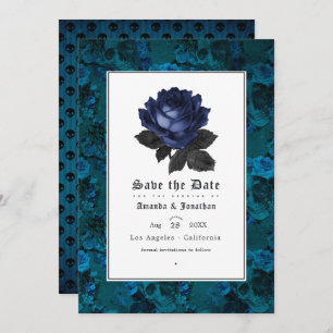 Save The Date Photo Mariage gothique noir et bleu