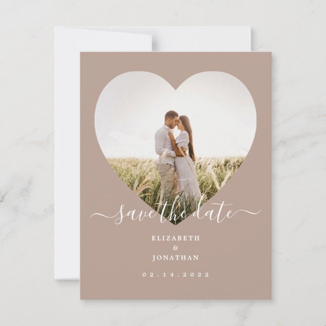 Save The Date Photo Mariage minimaliste de Champagne Boho (Devant)