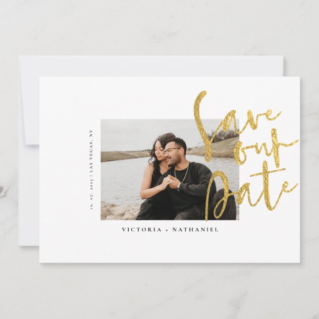 Save The Date Photo Mariage or moderne (Devant)