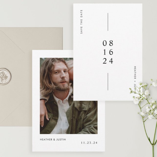 Save The Date Photo Mariage simple et moderne Enregistrer la dat (Créateur téléchargé)