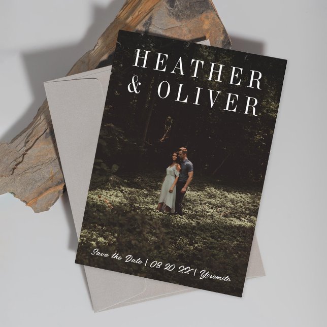 Save The Date Photo minimal sérif (Créateur téléchargé)