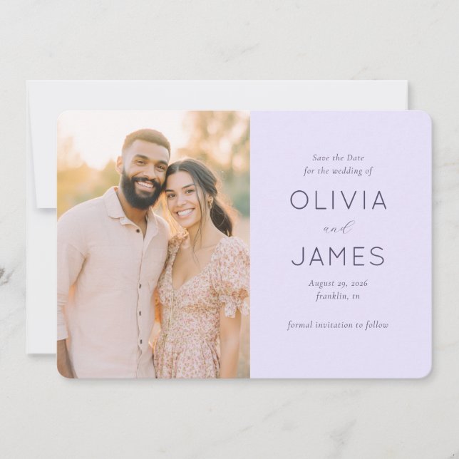 Save The Date Photo minimaliste beige romantique (Devant)