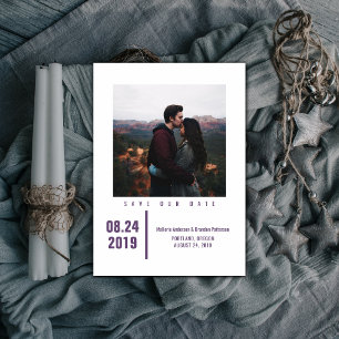 Save The Date Photo minimaliste chic Enregistrer la date   Viole