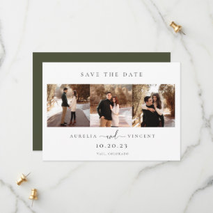 Save The Date Photo minimaliste du Mariage vert d'olive