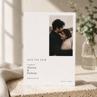 Save The Date Photo Minimaliste Élégant