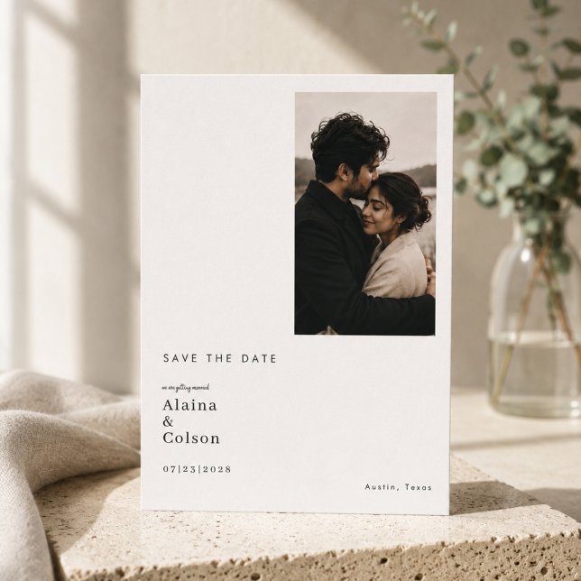 Save The Date Photo Minimaliste Élégant (Créateur téléchargé)