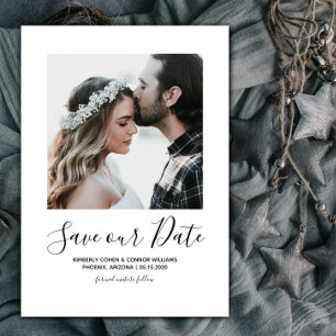 Save The Date Photo minimaliste Enregistrer la date   Blanc