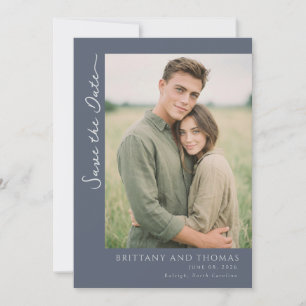 Save The Date Photo Minimaliste Gris Chaud