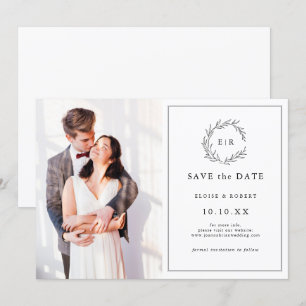 Save The Date Photo minimaliste noir et blanc Mariage moderne
