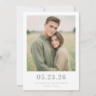 Save The Date Photo Minimaliste Romantique et Terrien
