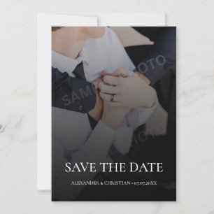 Save The Date Photo minimaliste simple avec code QR de mariage