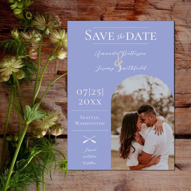 Save The Date Photo moderne Boho Arch | Périwinkle (Modern Arch Photo Save the Date - Periwinkle)