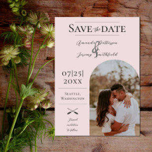 Save The Date Photo moderne Boho Arch Rose Enregistrer la date