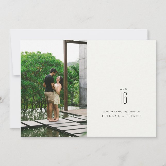 Save The Date Photo Moderne Chic Enregistrer La Date (Devant)