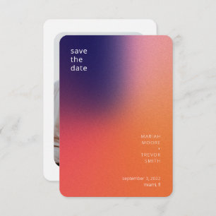 Save The Date Photo moderne couleur dégradé violet orange violet
