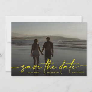 Save The Date Photo moderne de la main jaune soleil illuminant
