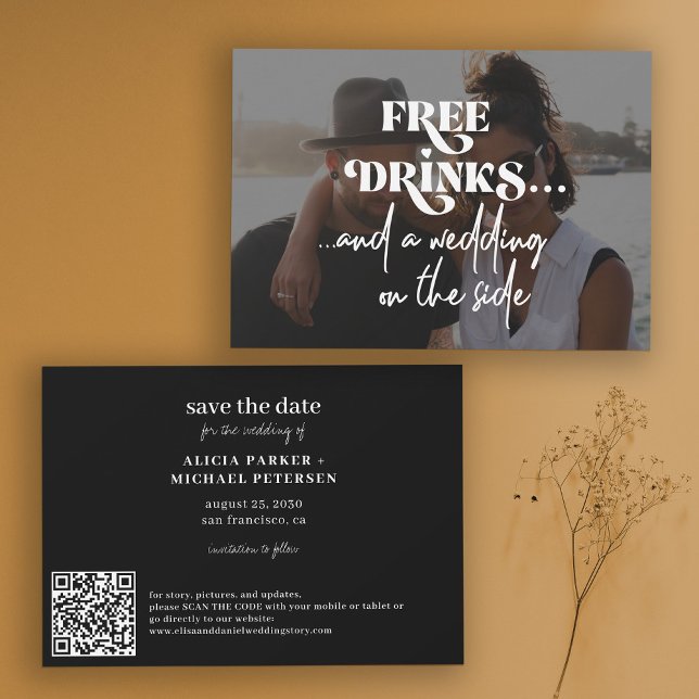 Save The Date Photo moderne drôle QR CODE mariage (Créateur téléchargé)