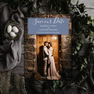 Save The Date Photo moderne Enregistrer la date   Dusty Blue