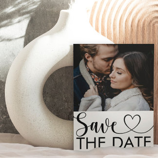 Save The Date Photo moderne noir & blanc Appartement Enregistrer