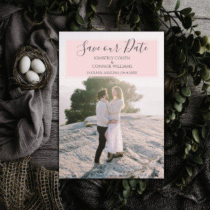 Save The Date Photo moderne pour annoncer la date Rose