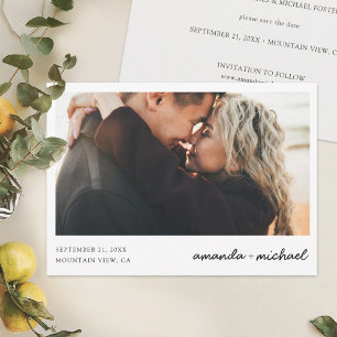 Save The Date Photo moderne simple Enregistrer la date Invitatio
