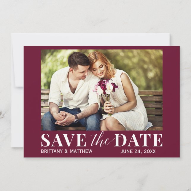 Save The Date Photo moderne tendance Bourgogne (Devant)
