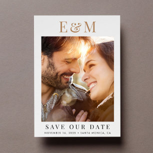 Save The Date Photo Monogramme moderne et tendance