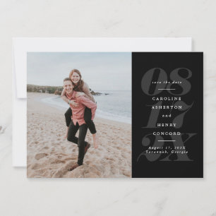Save The Date Photo noir et blanc avec date en gras