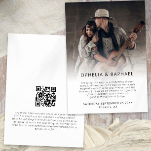 Save The Date Photo Overlay QR Code Script Boho Mariage