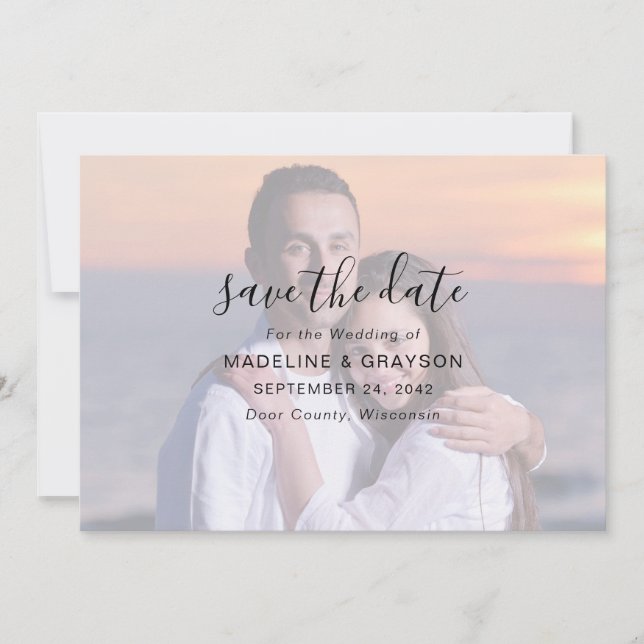 Save The Date Photo Overlay Script Typographie Mariage Enregistr (Devant)