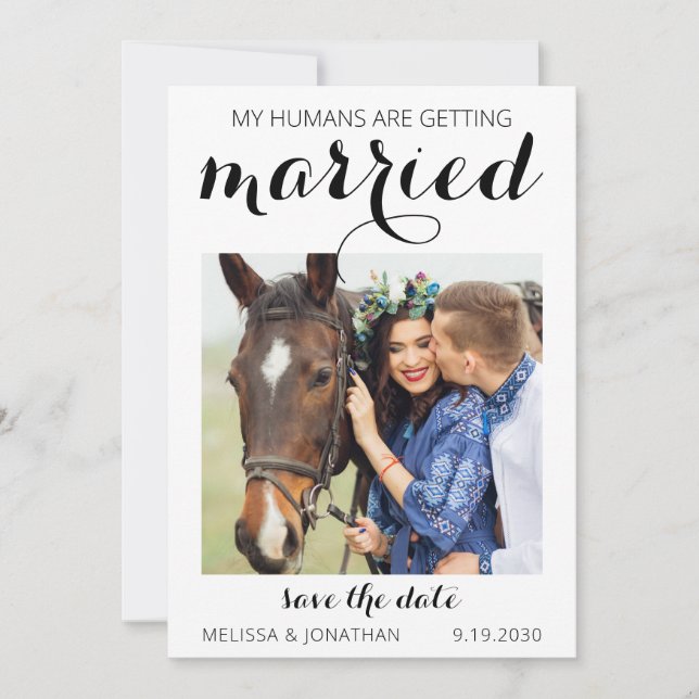 Save The Date Photo personnalisée Cheval Animaux Mariage équestr (Devant)