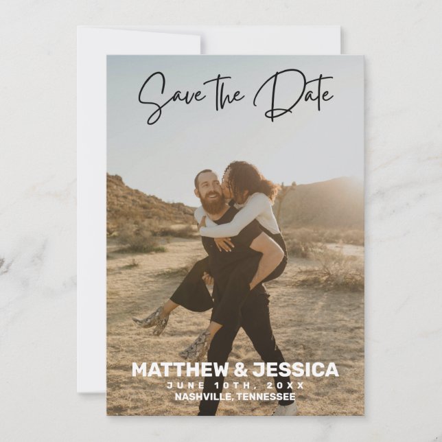 Save The Date Photo personnalisée rustique Enregistrer la date (Devant)