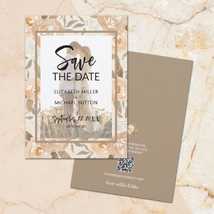 Save The Date Photo QR Code Mariage Floral Enregistrer La Date