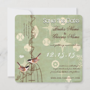 Save The Date Photo rétro de vacances dans une cage à oiseaux po
