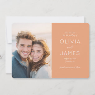 Save The Date Photo romantique aux tons pêche