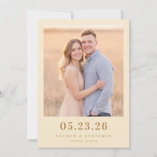 Save The Date Photo Romantique Beige Sérène