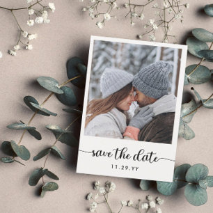 Save The Date Photo romantique Calligraphie noire Enregistrer la